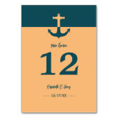 Nautical Anchor - Coral Blue - Beach Weddenschap Kaart (Voorkant)