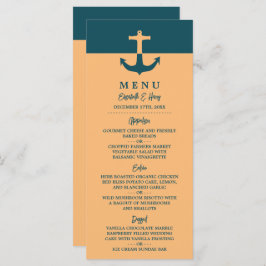 Nautical Anchor - Coral Blue - Beach Weddenschap Menu