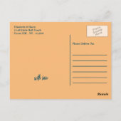 Nautical Anchor - Coral Blue - Weddenschap Bedankt Briefkaart (Achterkant)