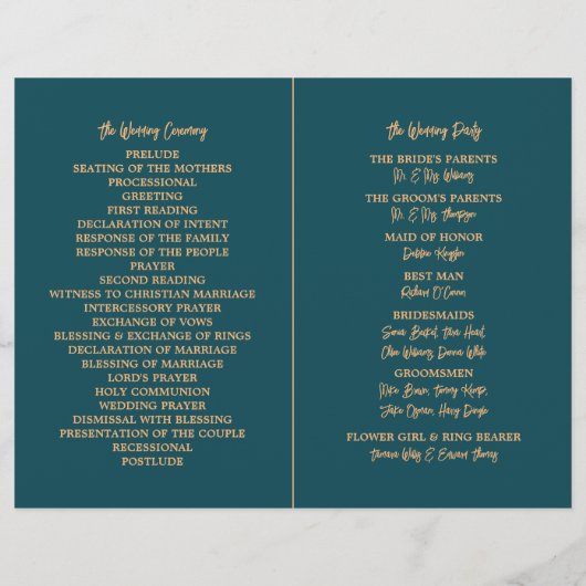 Nautical Anchor - Coral Blue - Wedding Programme (Achterkant)