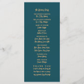 Nautical Anchor - Coral Blue - Wedding Programme Programmakaart (Achterkant)