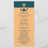 Nautical Anchor - Coral Blue - Wedding Programme Programmakaart (Voorkant)