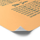 Nautical Anchor, Coral Blue, Wedding Seating Chart Poster (Hoek)