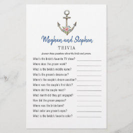 Nautical Anchor Couple's Shower Trivia games