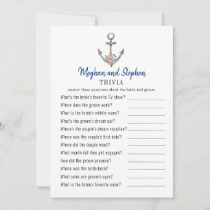 Nautical Anchor Couple's Shower Trivia games Kaart