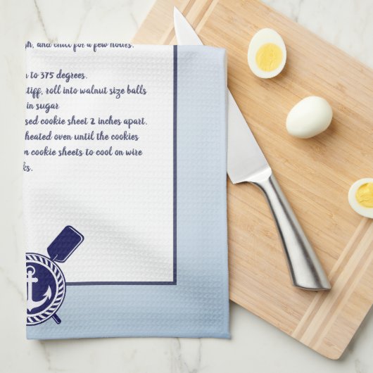 Nautical Anchor Creëer je eigen Recipe keepomwille Theedoek (Quarter Fold)