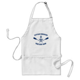 Nautical Anchor Crossed Oars Paddles Navy Blue Standaard Schort