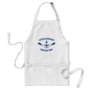 Nautical Anchor Crossed Oars Paddles Navy Blue Standaard Schort