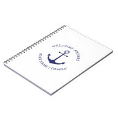 Nautical anchor Custom Boat name Welkomstbord Notitieboek (Linkerzijde)