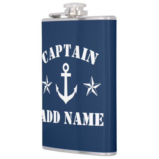 Nautical anchor custom boot Captain name drink fla Heupfles (Links)