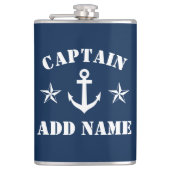 Nautical anchor custom boot Captain name drink fla Heupfles (Voorkant)