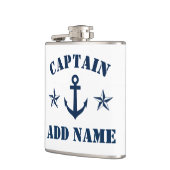 Nautical anchor custom boot Captain name drink Heupfles (Links)