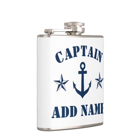Nautical anchor custom boot Captain name drink Heupfles (Rechts)
