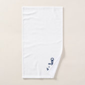 Nautical Anchor Custom Monogrammen Navy Bad Handdoek (Handdoek)