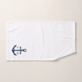 Nautical Anchor Custom Monogrammen Navy Bad Handdoek (Handdoek)