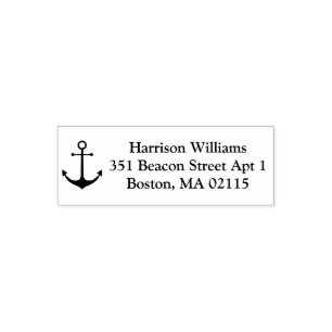 Nautical anchor custom Return Address Zelfinktende Stempel