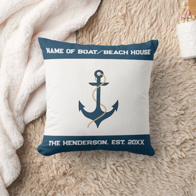Nautical Anchor Custom Throw Pillow Kussen (Deken)