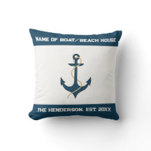 Nautical Anchor Custom Throw Pillow
