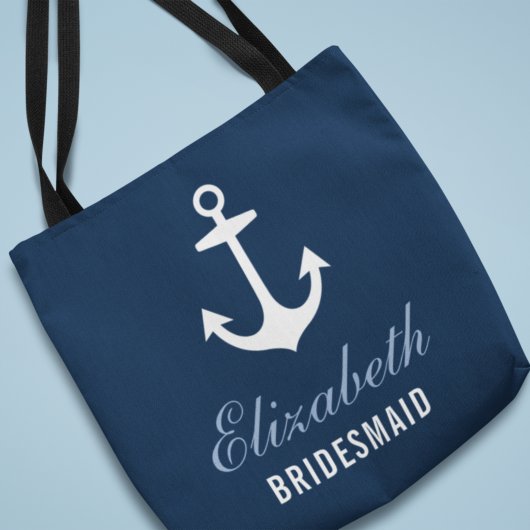 Nautical Anchor Custom Weddenmaid Tote Bag