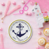 Nautical Anchor Custom Weddenpapier Borden Papieren Bordje (Feest)
