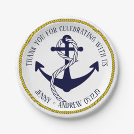 Nautical Anchor Custom Weddenpapier Borden Papieren Bordje