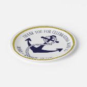 Nautical Anchor Custom Weddenpapier Borden Papieren Bordje (Gekanteld)