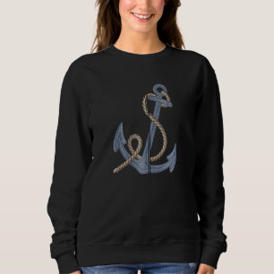 Nautical Anchor Cute Retro Sailing Zip Trui