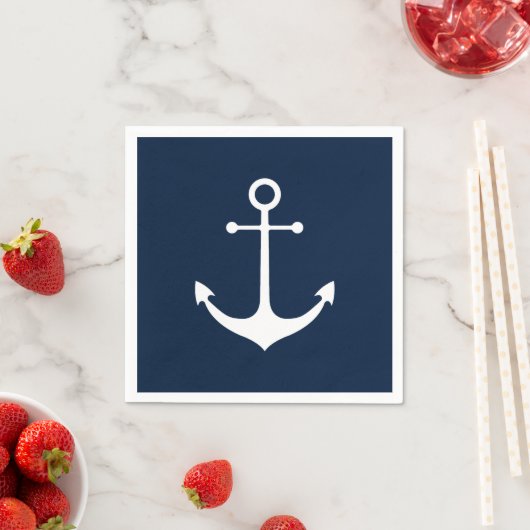 Nautical anchor dark navy white Simple minimalist Servet (Insitu)