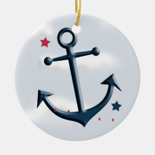 Nautical Anchor Design Cute Ornaming Keramisch Ornament