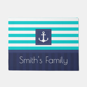 Nautical Anchor Design Persoonlijke familienaam Deurmat