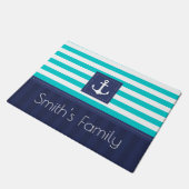 Nautical Anchor Design Persoonlijke familienaam Deurmat (Schuin)