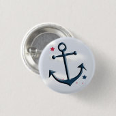Nautical Anchor Design Round Button (Voorkant /achterkant)