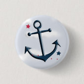 Nautical Anchor Design Round Button (Voorkant)