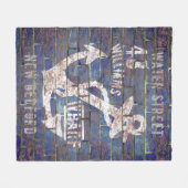 Nautical Anchor Distress Brick Familienaam Fleece Deken (Voorkant (Horizontaal))
