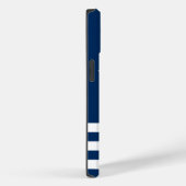 Nautical, Anchor Dolphin Navy Blue Striped Case-Mate iPhone Case (Achterkant / Rechts)