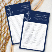 Nautical Anchor Double Side Navy Baby shower Games