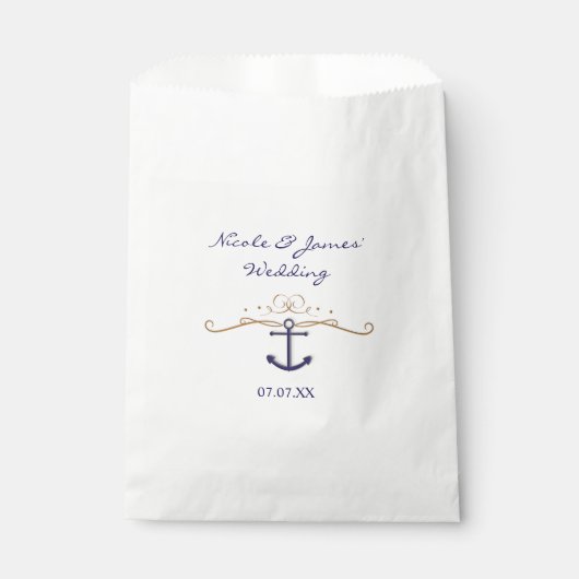 Nautical Anchor Elegant Classy Party Favor Bags Bedankzakje (Voorkant)