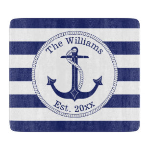 Nautical Anchor Familienaam 6 x 7 inch Snijplank