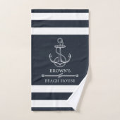 Nautical Anchor Familienaam Beach Lake House Bad Handdoek (Handdoek)