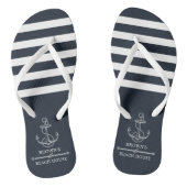 Nautical Anchor Familienaam Beach Lake House Teenslippers (Voetbed)
