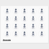 Nautical Anchor Family Boat Trip Custom Ronde Sticker (Vel)