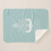 Nautical Anchor Family Name Beach House Sherpa Deken (Voorkant (horizontaal))