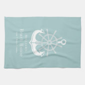 Nautical Anchor Family Name Beach House Theedoek (Horizontaal)