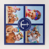 Nautical Anchor Family Photo Collage Blue Lijst Legpuzzel (Horizontaal)