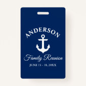 Nautical Anchor Family Reunion Blue Badge (Voorkant)