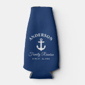 Nautical Anchor Family Reunion Blue Flesjeskoeler (Voorkant)