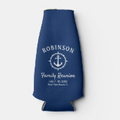 Nautical Anchor Family Reunion Navy Blue & White Flesjeskoeler (Voorkant)