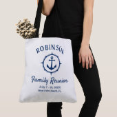 Nautical Anchor Family Reunion Navy Blue & White Tote Bag (Dichtbij)