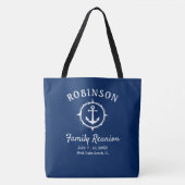 Nautical Anchor Family Reunion Navy Blue & White Tote Bag (Voorkant)