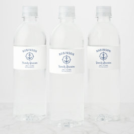 Nautical Anchor Family Reunion Navy Blue & White Waterfles Etiket